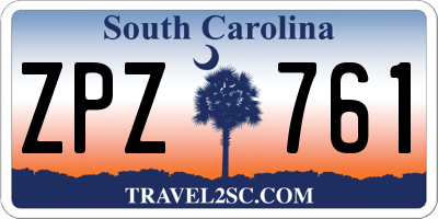 SC license plate ZPZ761