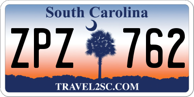 SC license plate ZPZ762