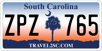 SC license plate ZPZ765