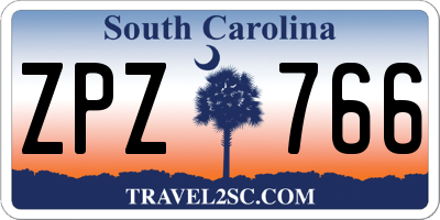 SC license plate ZPZ766