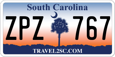 SC license plate ZPZ767