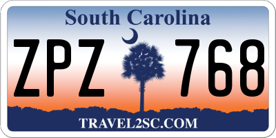 SC license plate ZPZ768