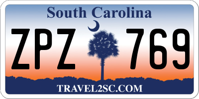 SC license plate ZPZ769