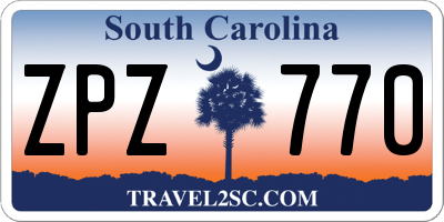 SC license plate ZPZ770