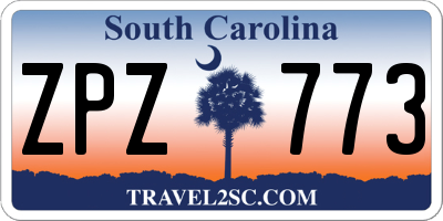 SC license plate ZPZ773