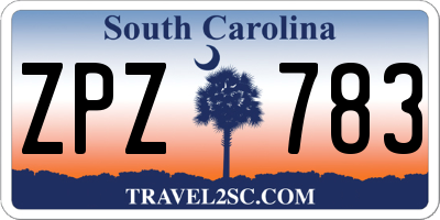 SC license plate ZPZ783