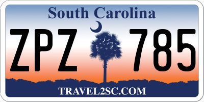 SC license plate ZPZ785