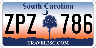 SC license plate ZPZ786