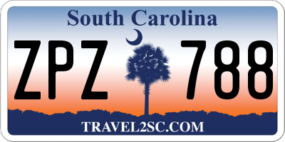 SC license plate ZPZ788