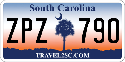 SC license plate ZPZ790