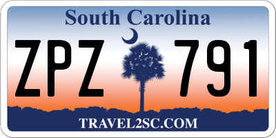 SC license plate ZPZ791