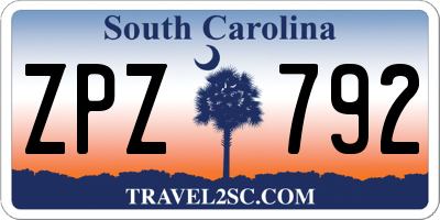 SC license plate ZPZ792