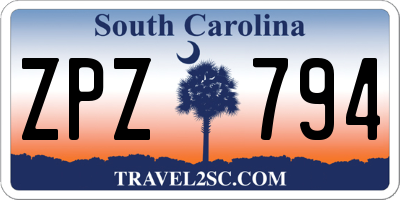 SC license plate ZPZ794