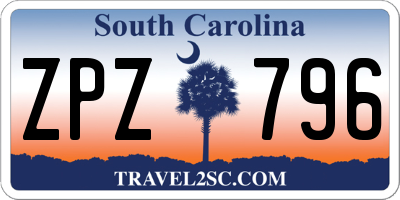SC license plate ZPZ796