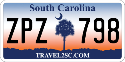SC license plate ZPZ798