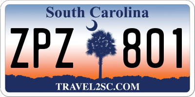 SC license plate ZPZ801