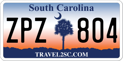 SC license plate ZPZ804