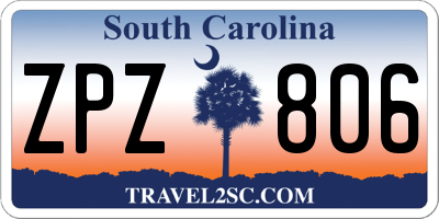SC license plate ZPZ806