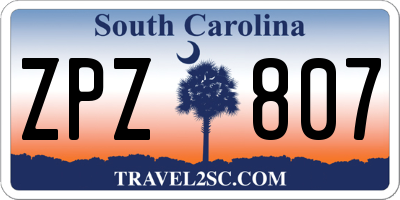 SC license plate ZPZ807