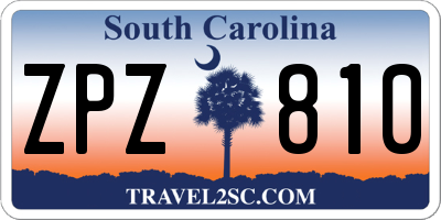 SC license plate ZPZ810