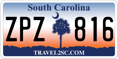 SC license plate ZPZ816