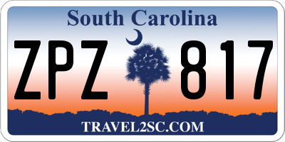 SC license plate ZPZ817