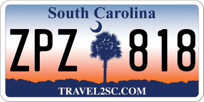 SC license plate ZPZ818