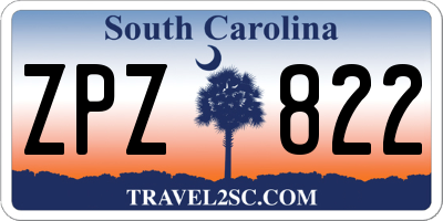 SC license plate ZPZ822