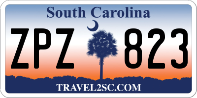 SC license plate ZPZ823