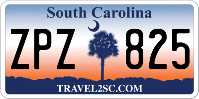 SC license plate ZPZ825
