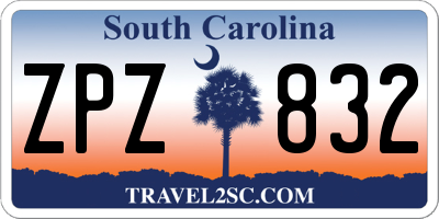 SC license plate ZPZ832