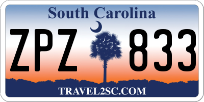 SC license plate ZPZ833