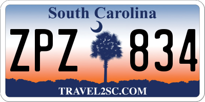 SC license plate ZPZ834