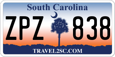 SC license plate ZPZ838