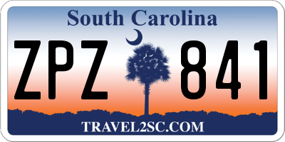 SC license plate ZPZ841