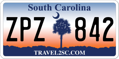 SC license plate ZPZ842