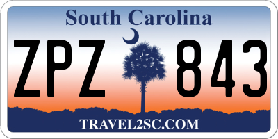SC license plate ZPZ843