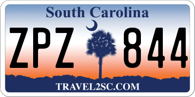 SC license plate ZPZ844