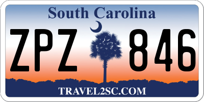 SC license plate ZPZ846