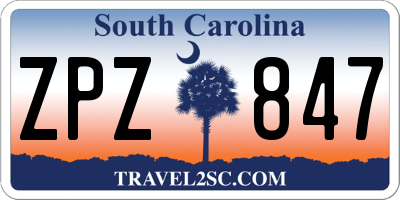 SC license plate ZPZ847