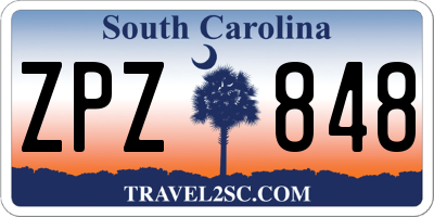 SC license plate ZPZ848