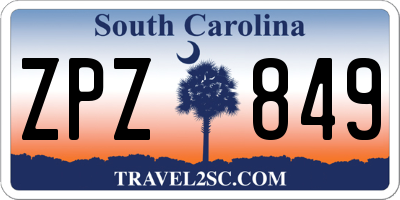 SC license plate ZPZ849