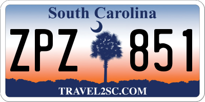 SC license plate ZPZ851