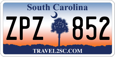 SC license plate ZPZ852