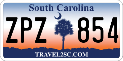 SC license plate ZPZ854