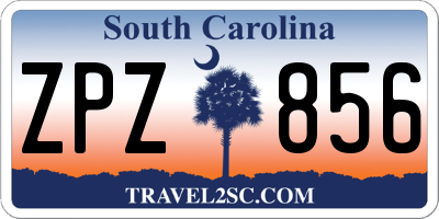 SC license plate ZPZ856