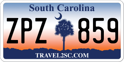 SC license plate ZPZ859