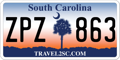 SC license plate ZPZ863