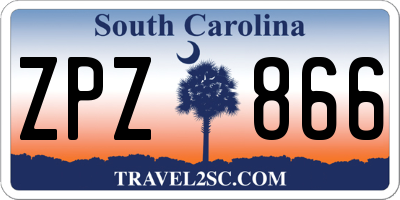 SC license plate ZPZ866