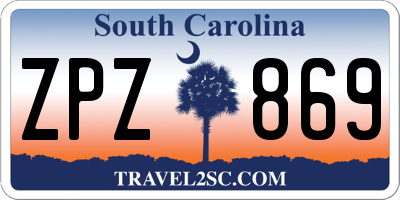 SC license plate ZPZ869